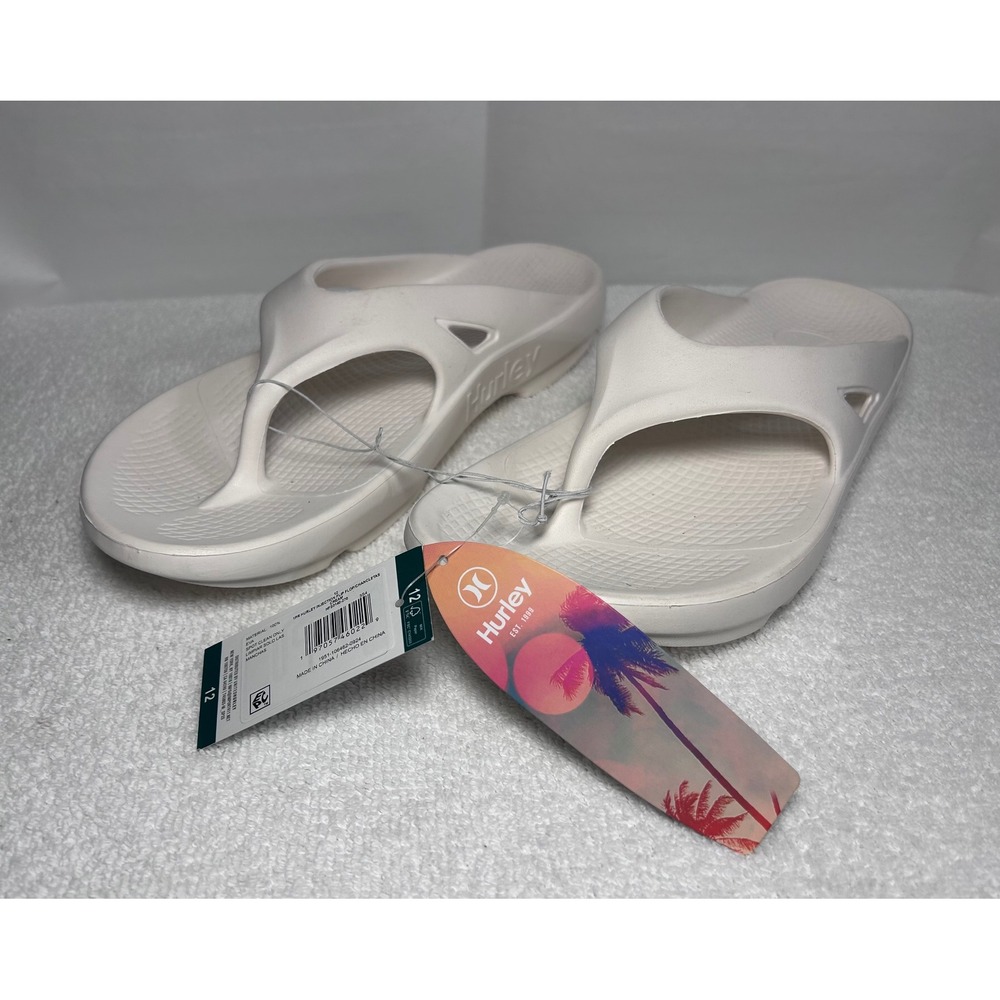 Hurley Mens Injection Flip Flop Cream Thong Sandals Size 12 HFS0140-270 NEW